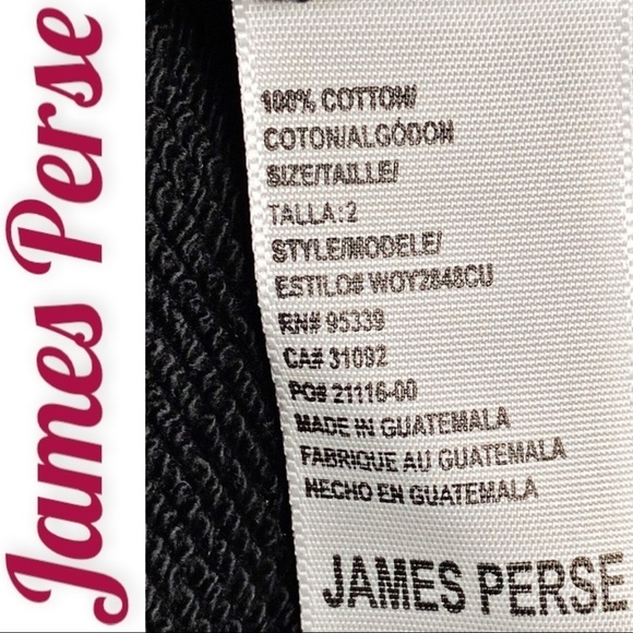 JAMES PERSE Estilo Black French Terry Cocoon Open Cardigan Sweater Coat, Medium - Picture 5 of 7